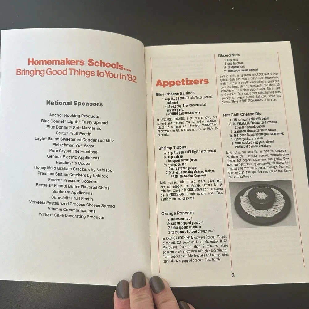 1982 Homemakers Schools cookbook Orange Vintage Pamphlet‎ Cooking